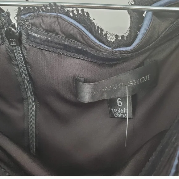 Tadashi Shoji Off Shoulder Sequin Lace Cocktail Dress Black Size 6 Worn Once - Picture 4 of 6